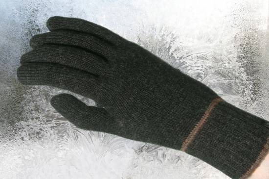 Man Bland Cashmere Glove with Stripe at the Cuff